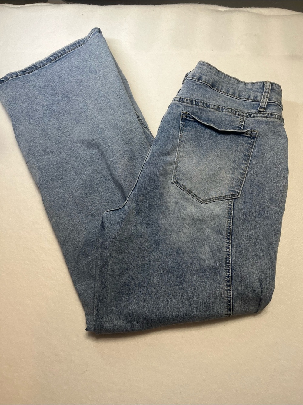Flamingo Plus Size Women's Light Blue Wide-Leg Flare Jeans